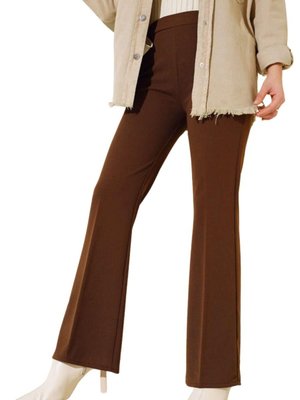 Kahve İspanyol Paça Pantolon