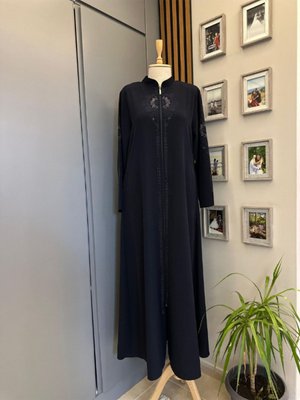 Hakim Yaka Fermuarlı Yan Cep Detaylı Ferace