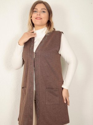 Ecrin Kumaş Kışlık Şık Anne Yelek