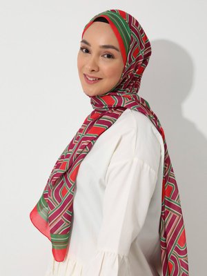 Vintage Özel Tasarım Pamuksu Şal Cok Renkli