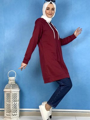 Fermuarlı Kap Bordo