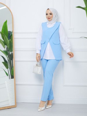 Çapraz Yelek Detaylı 3'lü Takım