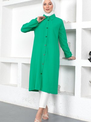 Uzun Boy Tunik Benetton Yeşili