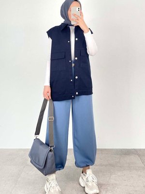 Önü Çıtçıt Düğmeli Yelek