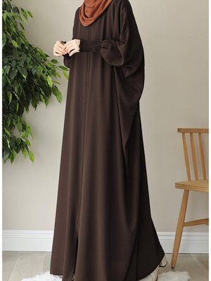 Didar Yarasa Kol Abaya Ferace Kahve Didar Yarasa Kol Abaya Ferace Kahve