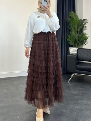 Beli Lastikli Katkat Etek Kahve