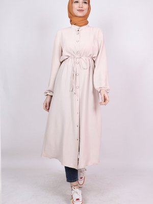 Boydan Düğmeli Beli Bağcıklı Kap