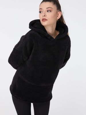 Sıyah Peluş Sweat
