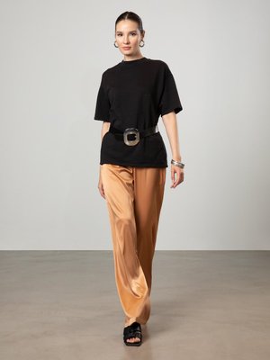 Camel Bol Kesim Saten Pantolon Camel Bol Kesim Saten Pantolon