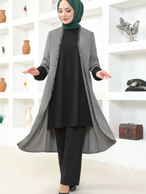 Pullu Tesettür Takım Elbise
