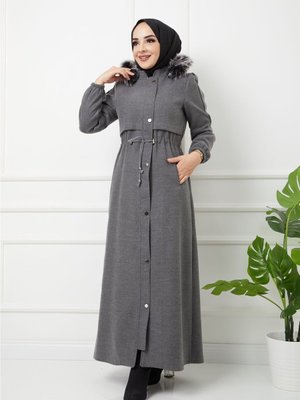 Tam Boy Kaşmir Kaşe Kapüşonlu Kürklü Kaban Mont Tam Boy Kaşmir Kaşe Kapüşonlu Kürklü Kaban Mont