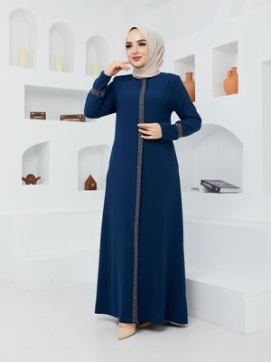 Kol Ve Boydan Taş İşlemeli Şık Kaliteli Zarif Ferace Abaya Pardesü Kol Ve Boydan Taş İşlemeli Şık Kaliteli Zarif Ferace Abaya Pardesü