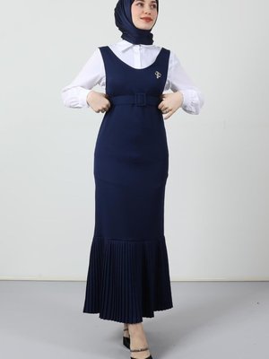 Pileli Kemerli Jile Lacivert Pileli Kemerli Jile Lacivert