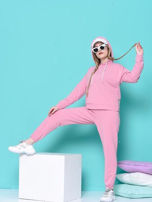 Kapüşonlu İkili Takım Pembe Kapüşonlu İkili Takım Pembe