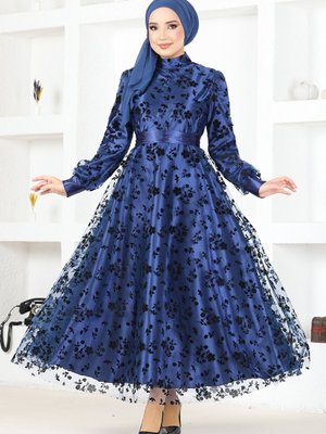 Tül Abiye Elbise Lacivert Tül Abiye Elbise Lacivert