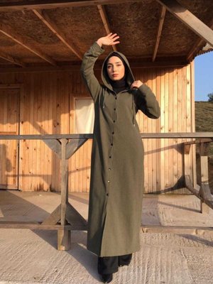 Önden Cıtçıtlı Kap Haki