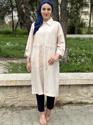 Taş Gömlek Yaka Deli Büzgülü Kap