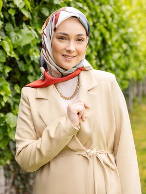 İpek Özel Tasarım Desenli Eşarp Cok Renkli