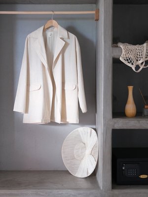 Krem Organik Keten Ceket