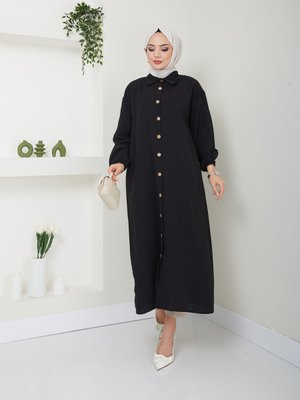 Maxi Boy Yırtmaçlı Viskon Tunik