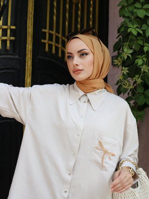 Çizgili Oversize Gömlek