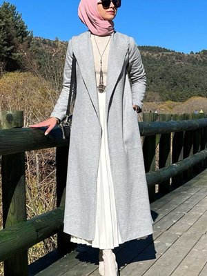 Selin Gri Kaşe Kaban Selin Gri Kaşe Kaban