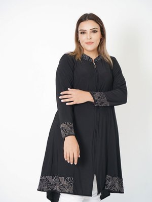 Anne Uzun Tunik Fermuarlı Hırka Sand Kumaş