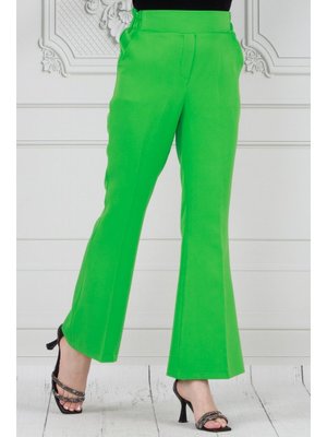 Yeşil İspanyol Paça Pantolon