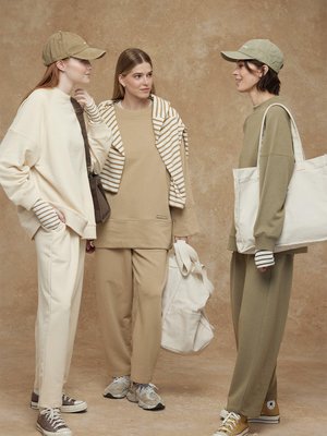 Dikiş Detaylı Rahat Sweatshırt Camel