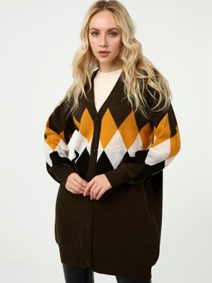 Göğüs Baklava Desen Hırka Haki