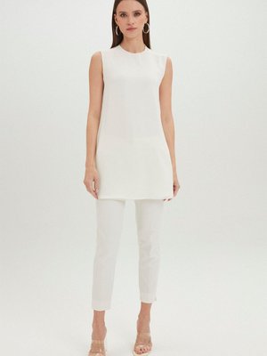 Bisiklet Yaka Kolsuz Ekru Içlik I