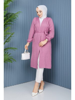 Gül Kurusu Kol Lastikli Bel Büzgü Detaylı Kap Gül Kurusu Kol Lastikli Bel Büzgü Detaylı Kap