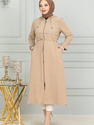 Kadın Kapişonlu Kol Ribanalı Aerobin Tesettür Kap