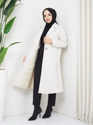 Kmkbin Kadın Kışlık Kuşaklı Gömlek Yaka Kaşe Kaban Kmkbin Kadın Kışlık Kuşaklı Gömlek Yaka Kaşe Kaban