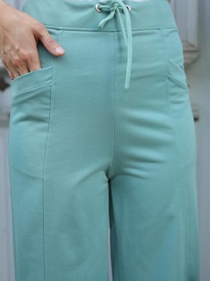 Çimalı Bol Paça Pantolon Eşofman Mint