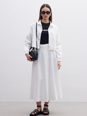 Kemerli Kloş Etek Ekru Kemerli Kloş Etek Ekru