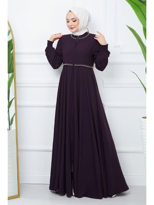 Mürdüm Nakışlı Mevlana Kumaş Ferace