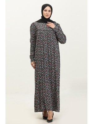 Adelya Büyük Beden Desenli Viskon Elbise Adelya Büyük Beden Desenli Viskon Elbise