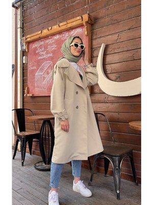 Kol Kemerli Oversayz Kalıp Trençkot