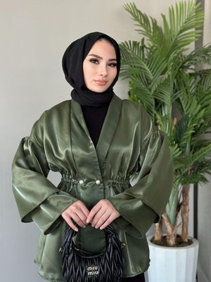 İğneli Tafta Ceket Yeşil İğneli Tafta Ceket Yeşil