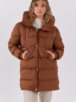 Kapüşonlu Elyaf Dolgulu Kahverengi Mont Kapüşonlu Elyaf Dolgulu Kahverengi Mont