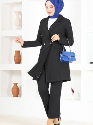Blazer Ceketli Takım Siyah