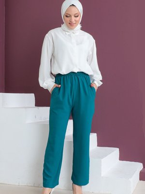 Cepli Ayrobin Pantolon Zümrüt Yeşil Cepli Ayrobin Pantolon Zümrüt Yeşil