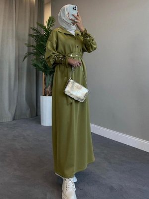 Alice Scuba Elbise Yağ Yeşili Alice Scuba Elbise Yağ Yeşili