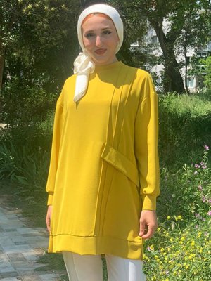 Yağ Yeşili Dikiş Detaylı Tunik Yağ Yeşili Dikiş Detaylı Tunik