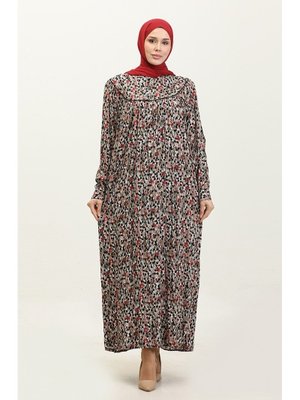 Adelya Büyük Beden Desenli Viskon Elbise 4473k Adelya Büyük Beden Desenli Viskon Elbise 4473k
