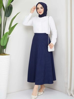 Puf Scuba Cizgili Desen Etek