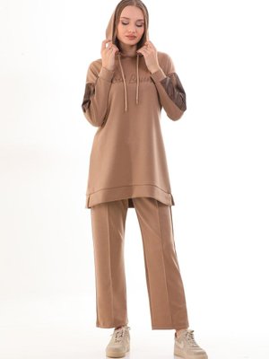 Vizon Deri Detaylı Bol Paça Spor Takım