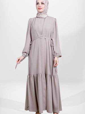 Bej İkili Takım Abaya