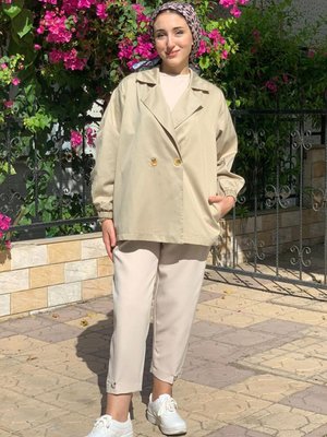 Vizon Kol Lastikli Trençkot